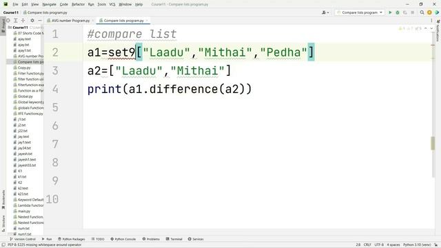 Practice Set 07 Compare lists in Python | Python Tutorial For Beginners in Marathi #63 смотреть онлайн