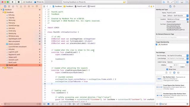 Complete Facebook App in Swift, Xcode and PHP - Post Page Placeholders - 80 смотреть онлайн