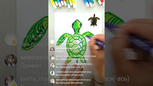 Как нарисовать Морскую черепаху - урок рисования для детей смотреть онлайн