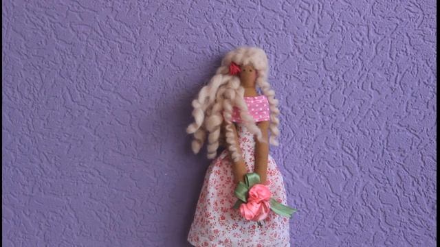 Кукла Тильда с букетом из атласных лент. Моя почти клонированная кукла :)))))) смотреть онлайн