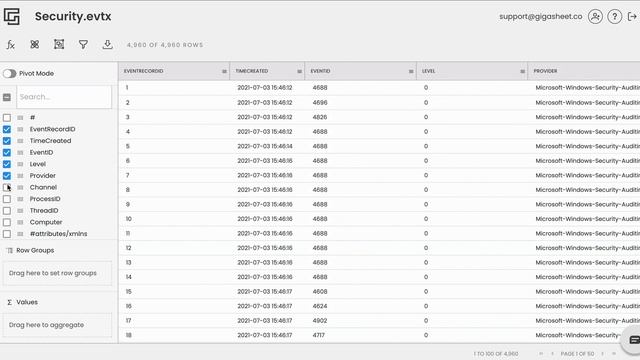 Online Windows Event Log (EVTX) Parser & Viewer смотреть онлайн