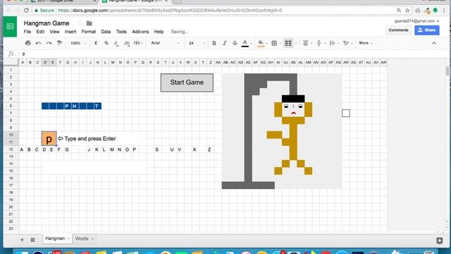 Hangman Game with Google Sheet смотреть онлайн