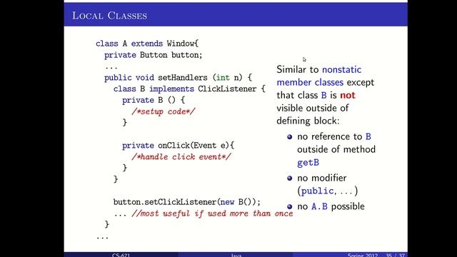 Java Nested Classes смотреть онлайн