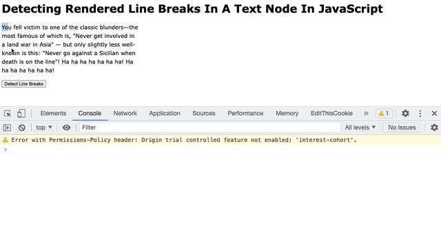 Detecting Rendered Line Breaks In A Text Node In JavaScript смотреть онлайн