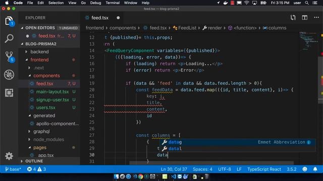 Fullstack with Prisma, Next.js and Docker 19- Add Feed Component to Next.js смотреть онлайн