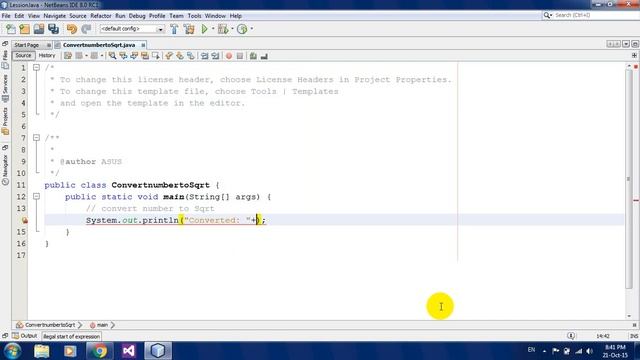 Convert number to Sqrt using Math in Java Netbeans смотреть онлайн