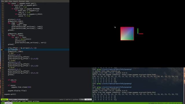 Python 3 and OpenGL - 3 - Cube, Rotation and Depth смотреть онлайн