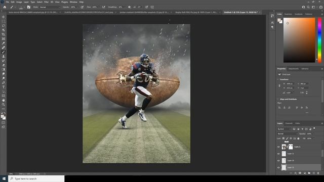 Adobe Photoshop Tutorial l Sports Poster Design l NFL 2021 смотреть онлайн