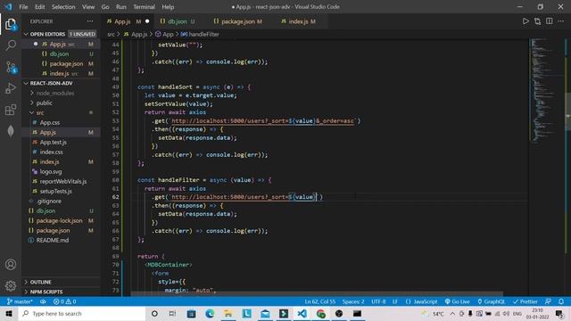 Implement Search, Sort, Filter & Pagination using JSON Server in React смотреть онлайн