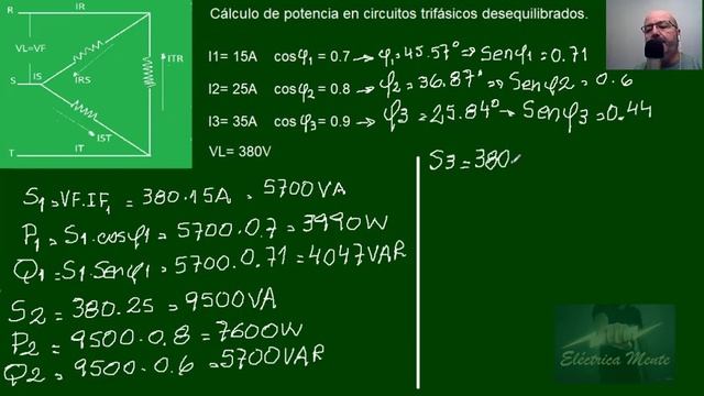 Cálculo de potencias en circuitos trifásicos desequilibrados. Video 2 en 2. смотреть онлайн