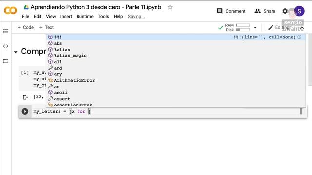 Curso PYTHON 3 desde CERO, 11/20 - LIST COMPREHENSION o COMPRENSIÓN DE LISTAS!! смотреть онлайн