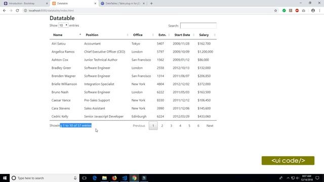 JQuery DataTables смотреть онлайн