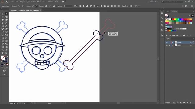 Adobe Illustrator Tutorial - One Piece Logo смотреть онлайн