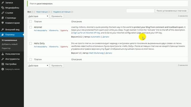 WORDPRESS ВИДЕОКУРС "Урок №29 Плагины" смотреть онлайн
