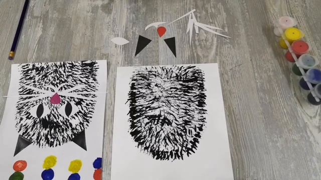 Рисуем вилкой и гуашью. Кот. смотреть онлайн