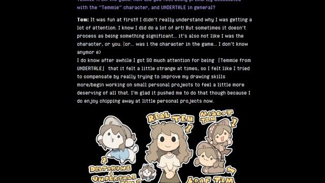 EXCLUSIVE Interview With Temmie Chang! - Undertale/Deltarune Spring Newsletter