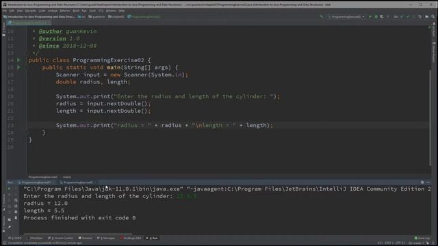 Intro to Java Chapter 02 Exercise 02 - Compute the volume of a cylinder смотреть онлайн
