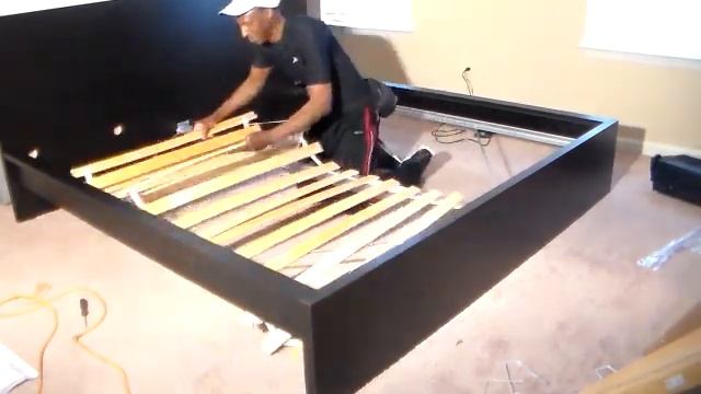 Ikea MALM king bed assembly part 2 смотреть онлайн