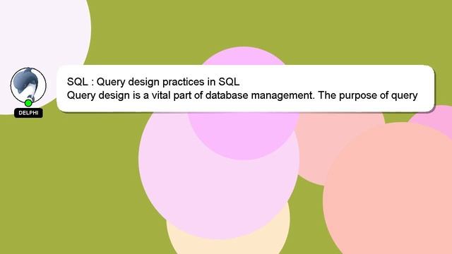SQL : Query design practices in SQL смотреть онлайн