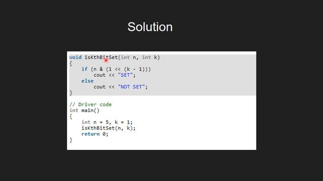 Check whether K-th bit is set or not | GeeksforGeeks смотреть онлайн
