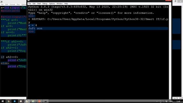 If else statement Python (Python O'zbekcha) смотреть онлайн