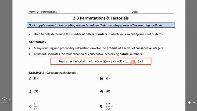 MDM4U 2 3 Permutations and Factorials Edited смотреть онлайн
