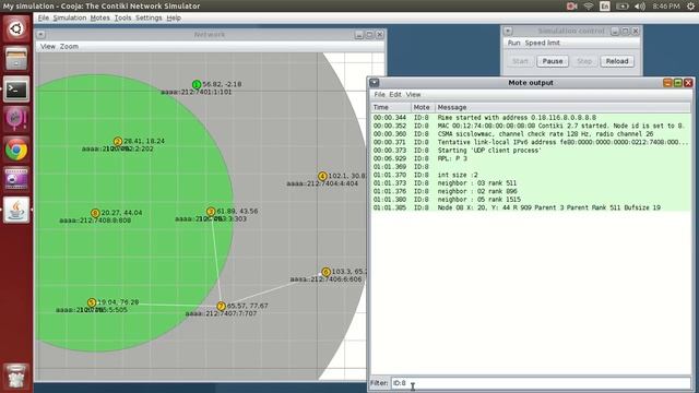 RPL network, Node printing neighbor info and radio log storing in .pcap смотреть онлайн