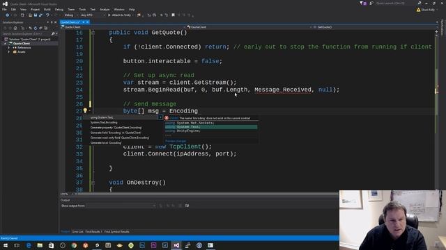Networking: Unity Quote of the Day Client in C# смотреть онлайн