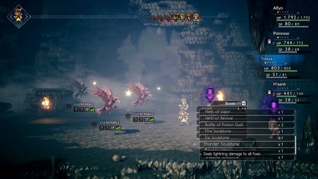 Прохождение Octopath Traveler - 018 - Пещера Падальщиков (Пещера под Болдерфоллом) смотреть онлайн