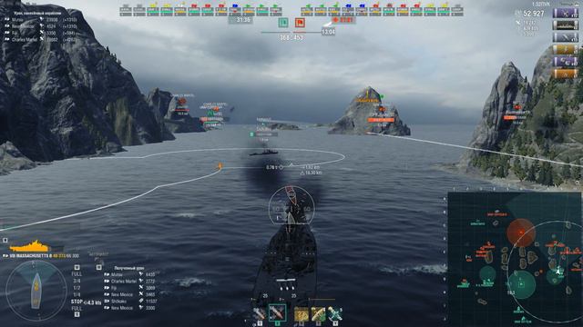 Massachusetts B - масса чувств (обзор линкора + бои) / World Of Warships