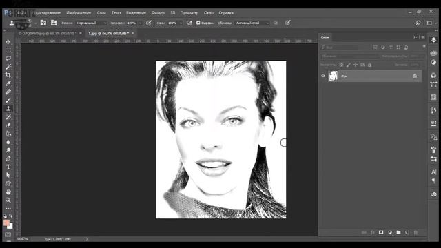 Speed art: Имитация карандашного рисунка в Adobe Photoshop ✤ смотреть онлайн