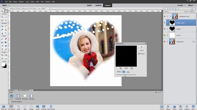 How To Make Soft Edge Vignette From Any Shape With Photoshop Elements Tutorial
