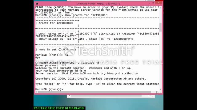 Hak Akses user di mariadb смотреть онлайн