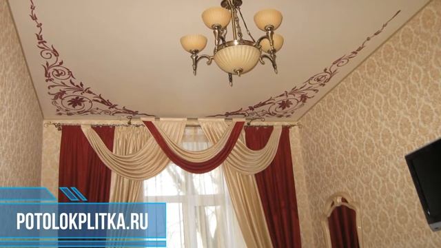 Установка натяжных потолков с цветами в гостиной смотреть онлайн