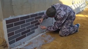 #3 Красивый цоколь своими руками АМК покрытие под кирпич