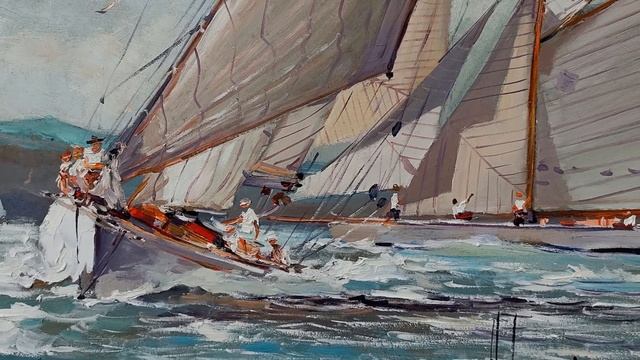 Купить картину маслом у художника "Регата. Классики Сан Тропе" | Larionov art смотреть онлайн