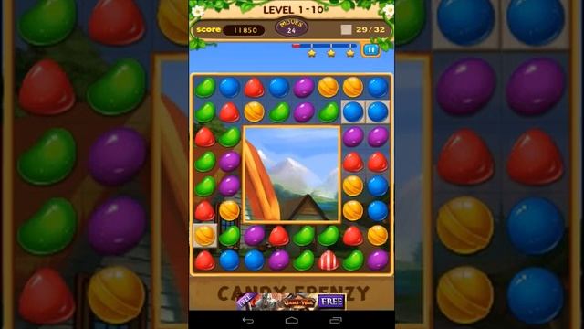 Candy Frenzy Level 1-10 - 3 Star Walkthrough смотреть онлайн