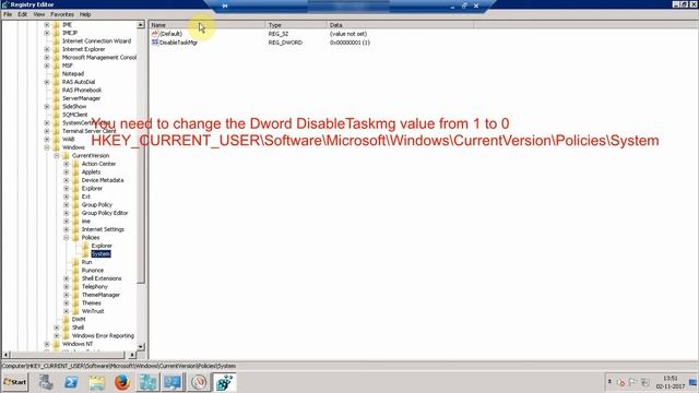 How to enable the disable Task manager in Window 2008 2003 XP смотреть онлайн