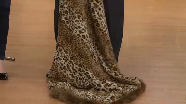 Dennis Basso Platinum Oversized Faux Fur Throw with Trim with Stacey Stauffer