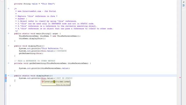 Explain this reference in Java Interview Java смотреть онлайн