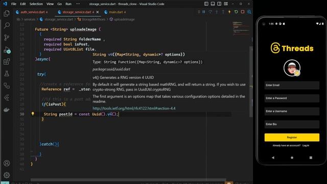 Flutter and Firebase -Threads 2.0 Clone - #8: Register new user (Firebase database and storage) смотреть онлайн