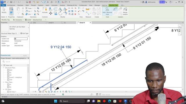 Revit structure || Reinforcement of staircase|| Rebar annotation and detailing смотреть онлайн