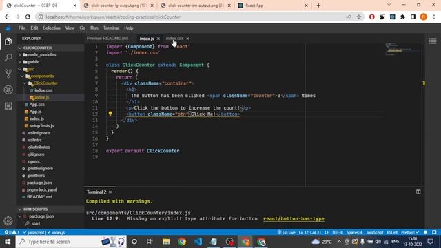 Click Counter | CCBP React JS Coding Practice 4 Solution | Simple React JS Counter Application смотреть онлайн