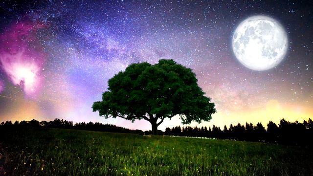 Healing Sleep Music [432 Hz] - Deep Relaxation | Calmness & Peace in a Night Field смотреть онлайн