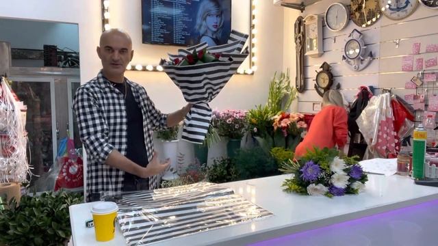 Мастер-класс ,как упаковать букет круглый в корейском стиле/ современная флористика? смотреть онлайн