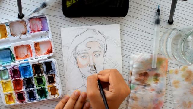 A Few Days Of Art | Watercolors, Tiny Portrait