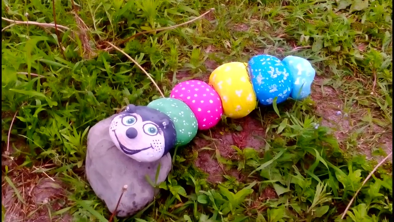 Гусеница из цемента (бетона) для сада своими руками смотреть онлайн