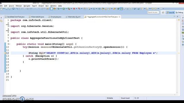 Multiple aggregate functions in Hibernate Query Language(HQL)_PART1 смотреть онлайн
