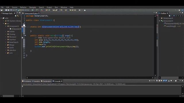 Binary Search || Searching Algorithm || Implementation in JAVA ||Codemonk смотреть онлайн