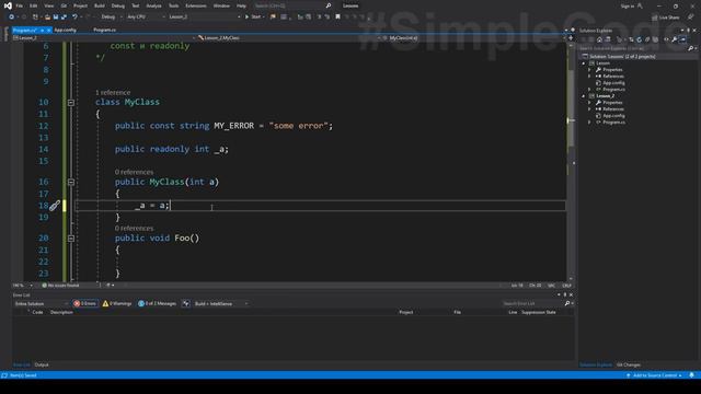 const vs readonly _ c# разница между const и readonly _ const и static _ C# ООП _ # 69 (720p60fps) смотреть онлайн